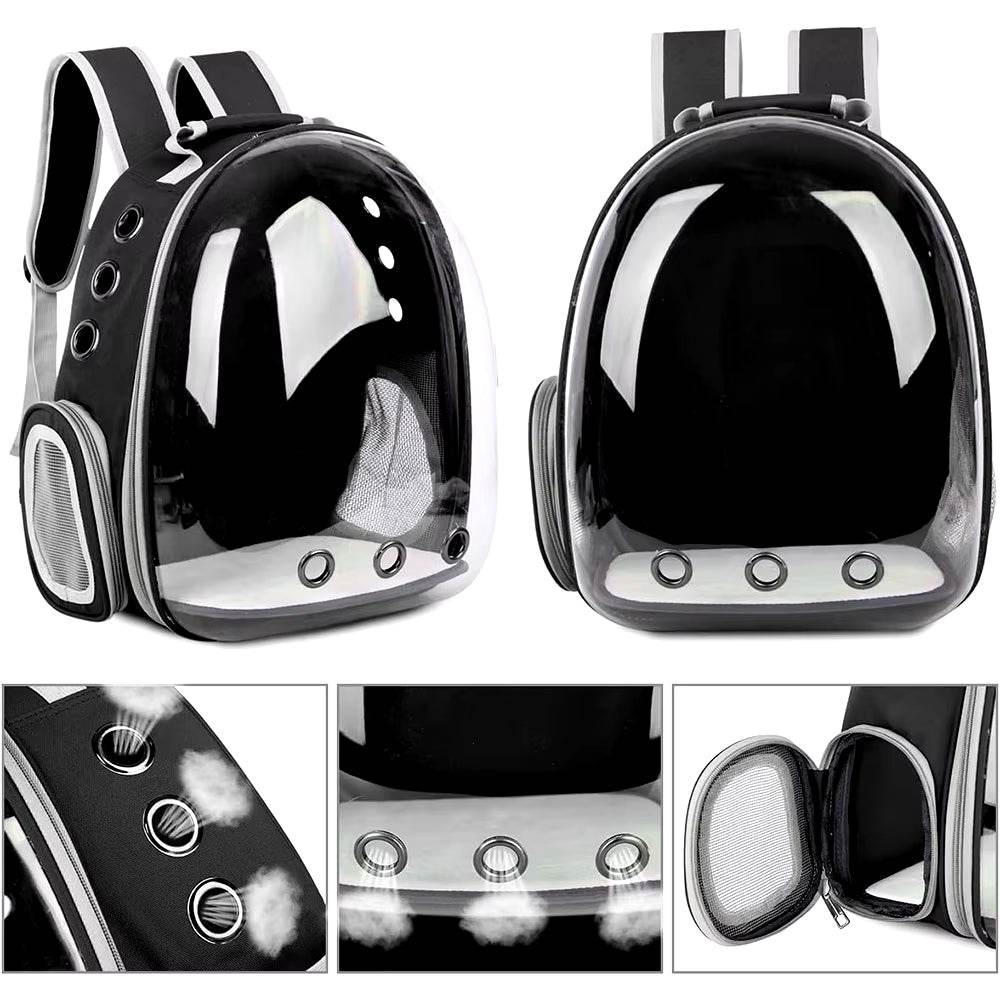 Breathable Cat Pet Carrier Backpack with Transparent Capsule - Estalios