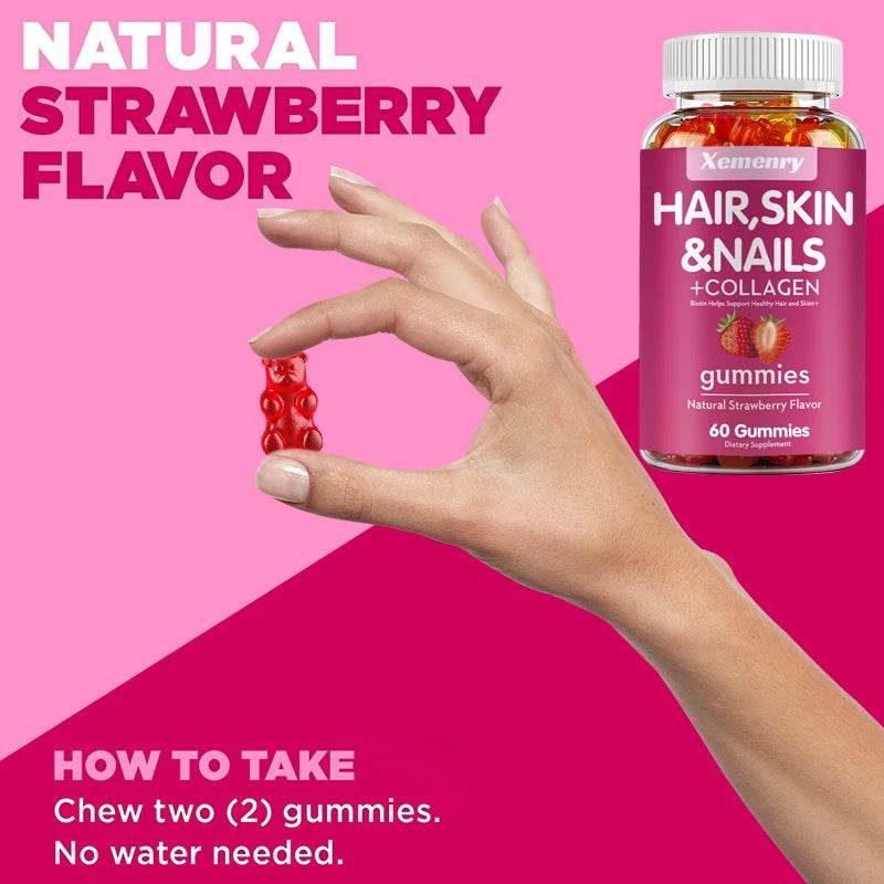Hair, Skin & Nails Gummies with Biotin - 60 Count - Estalios