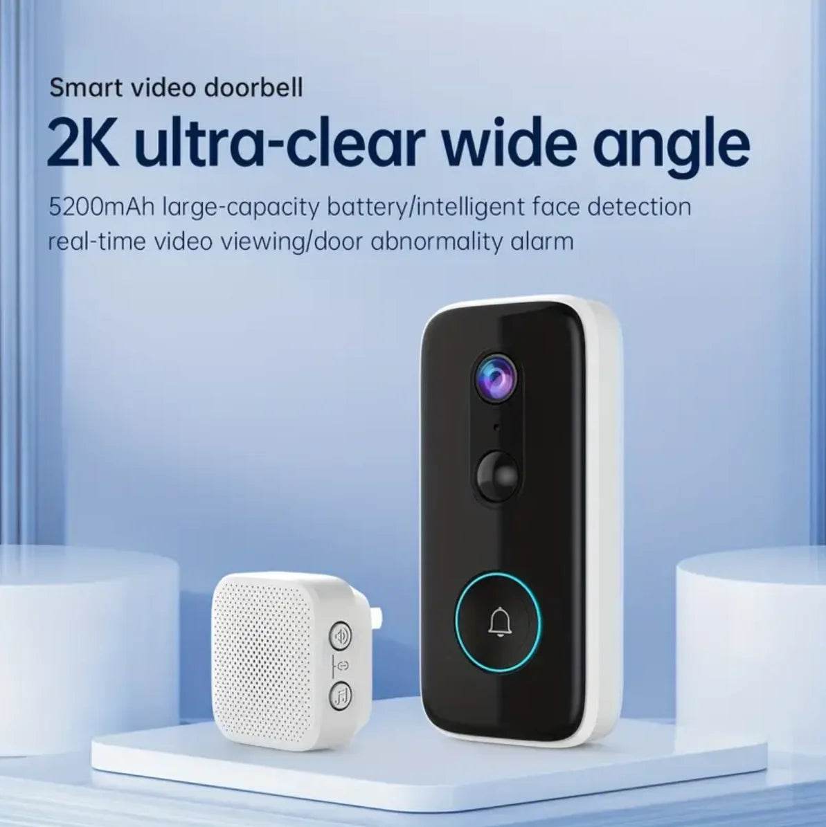 2K Wireless Doorbell Camera with HD Night Vision and Intercom - Estalios