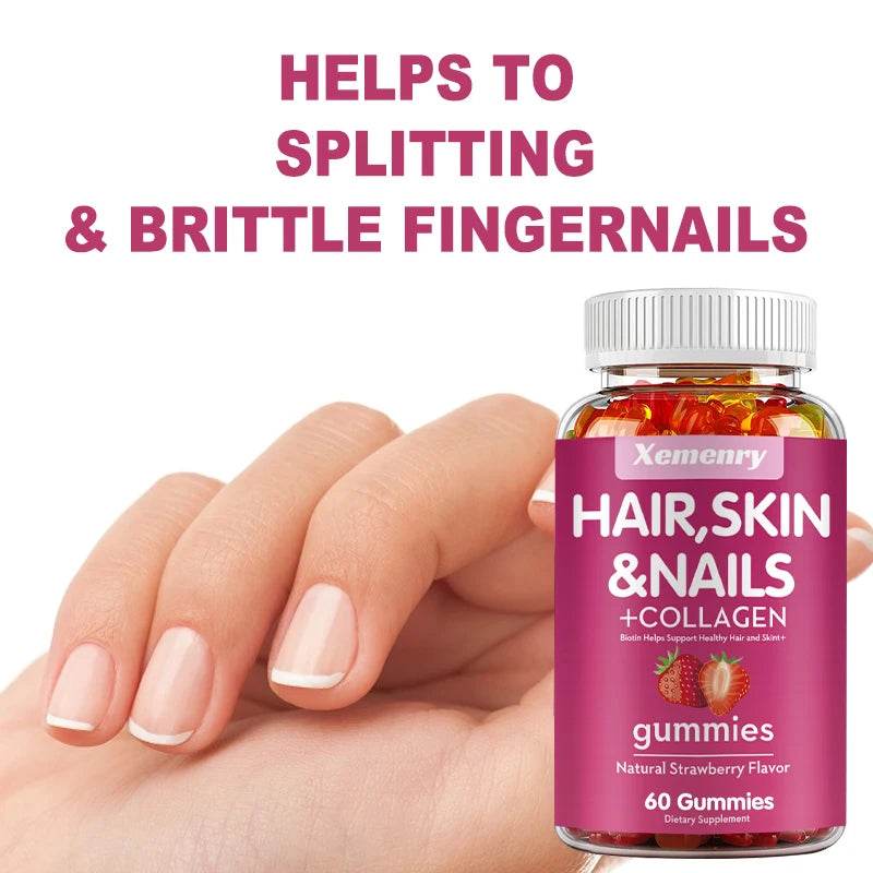 Hair, Skin & Nails Gummies with Biotin - 60 Count - Estalios