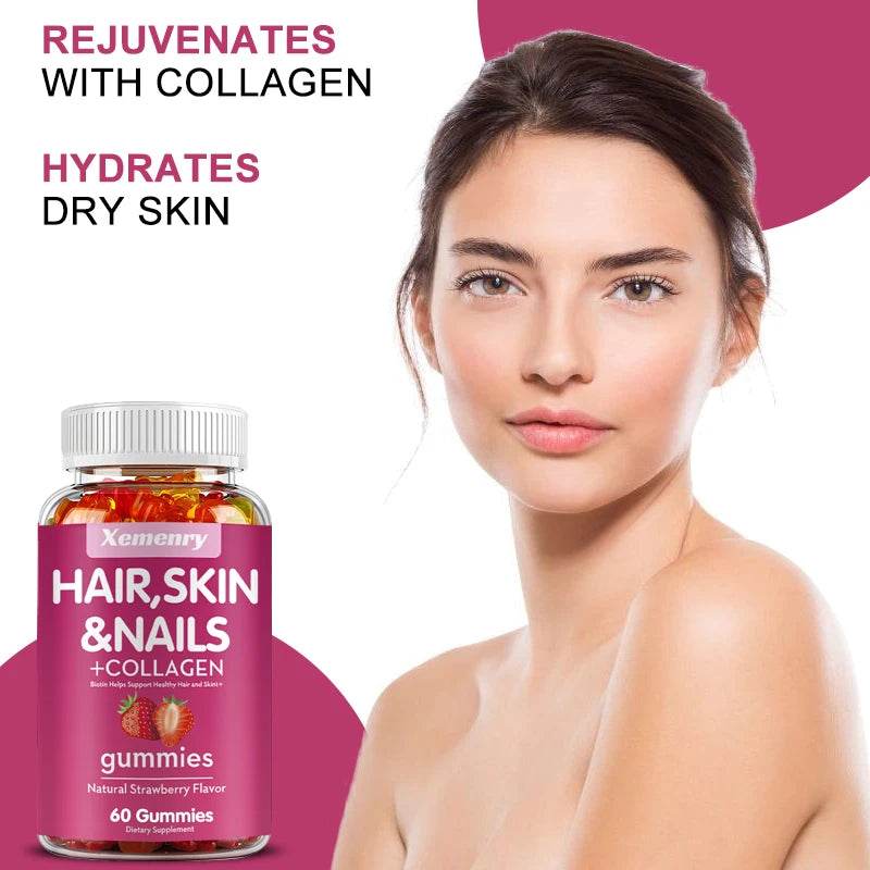 Hair, Skin & Nails Gummies with Biotin - 60 Count - Estalios