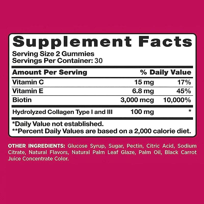 Hair, Skin & Nails Gummies with Biotin - 60 Count - Estalios