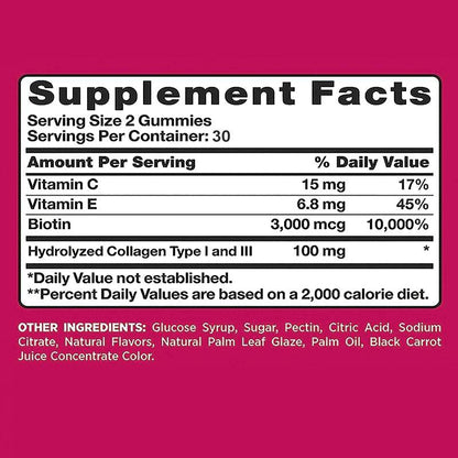 Hair, Skin & Nails Gummies with Biotin - 60 Count - Estalios