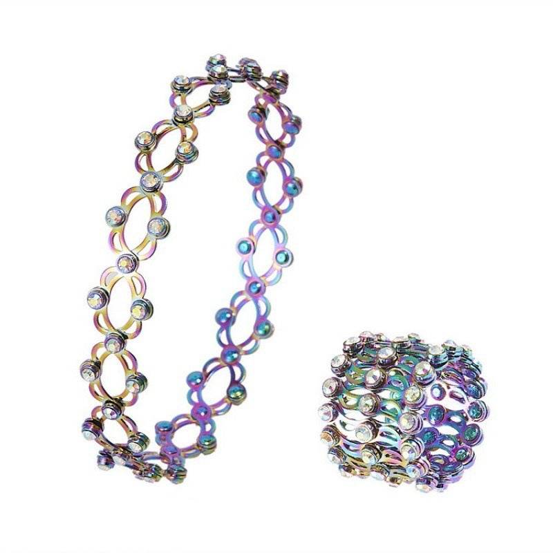 2 In 1 Creative Magic Stretchable Crystal Ring Bracelet - Estalios