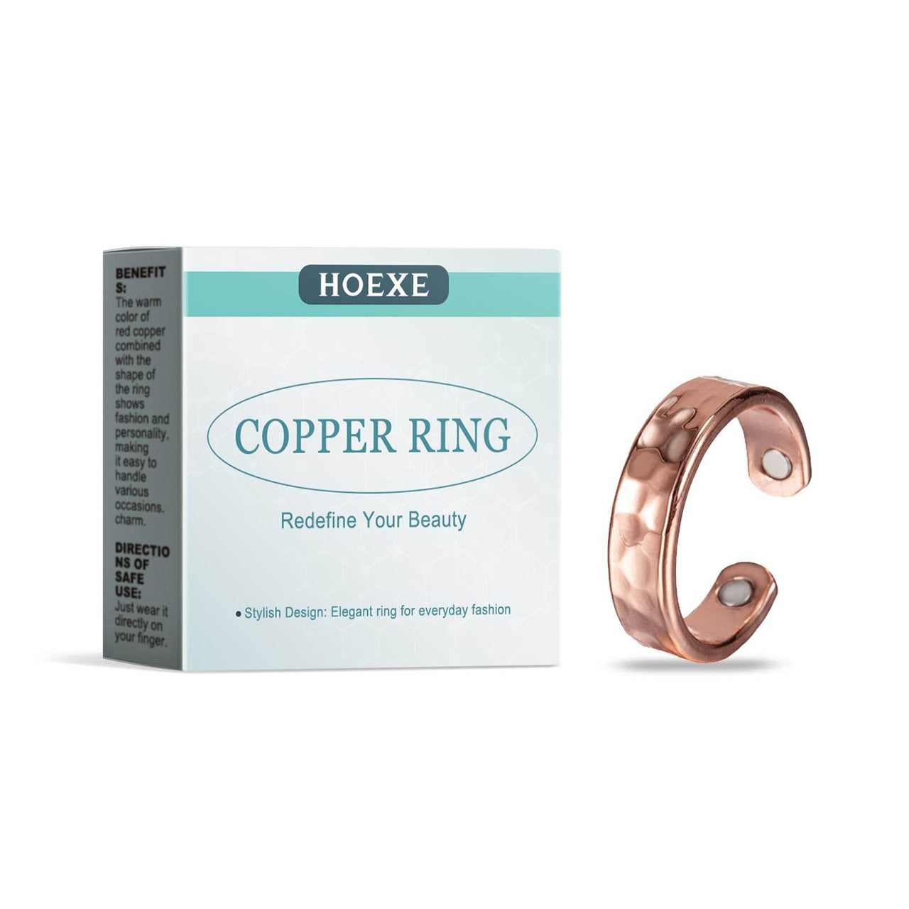 Red Copper Corrugated Ring Unique Fashion Accessory Design