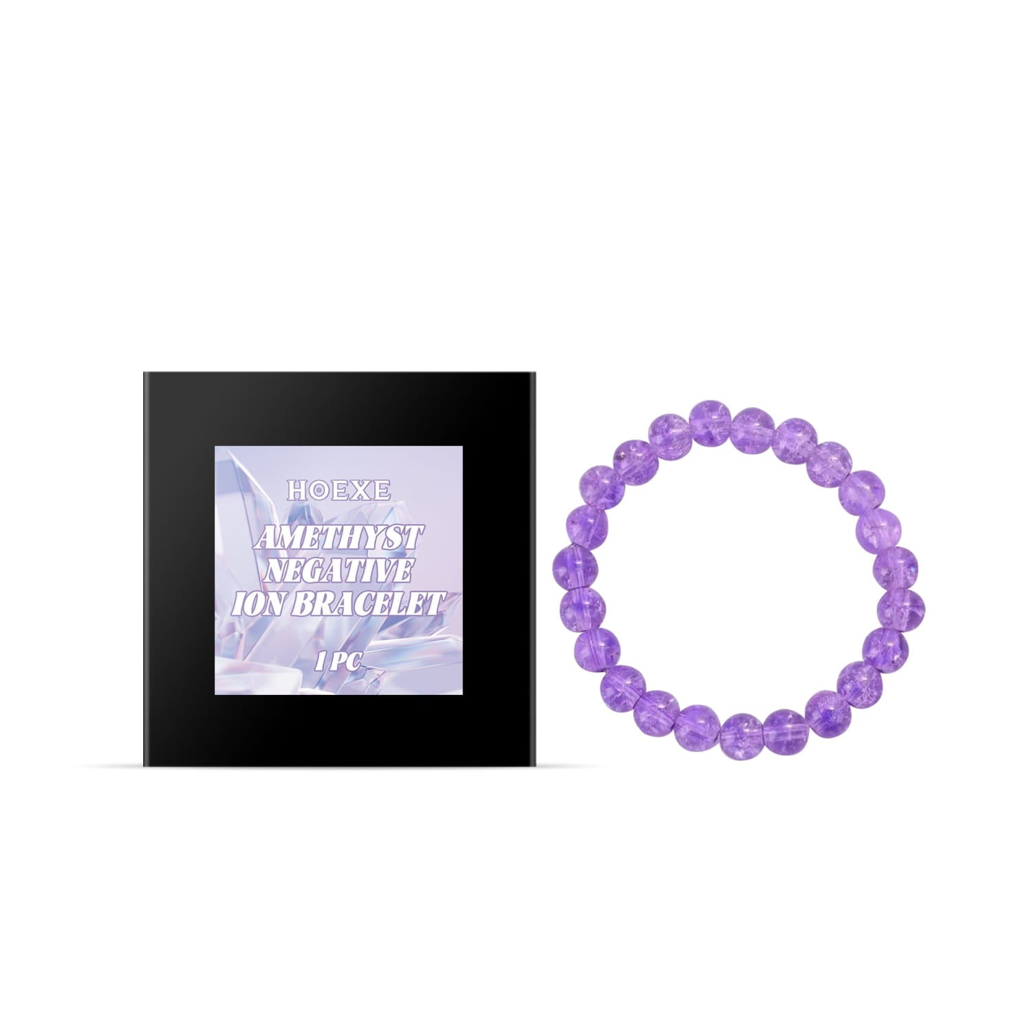 Elegant Purple Bracelet with Glass and Rabbit Hair for Health Conscious Individuals