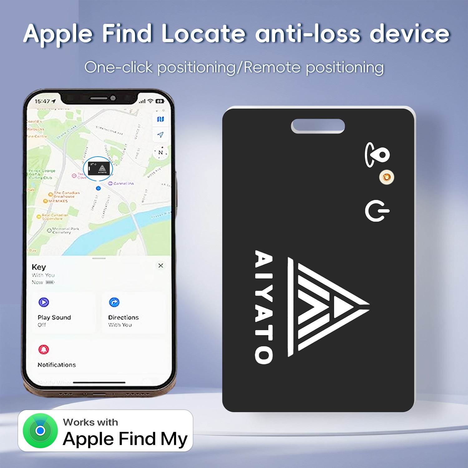 AIYATO Anti-Lost Device Ultra-Thin Card AirTag Locator - Estalios