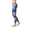Blue Tropical Leaf Leggings for Ultimate Comfort and Style - Estalios