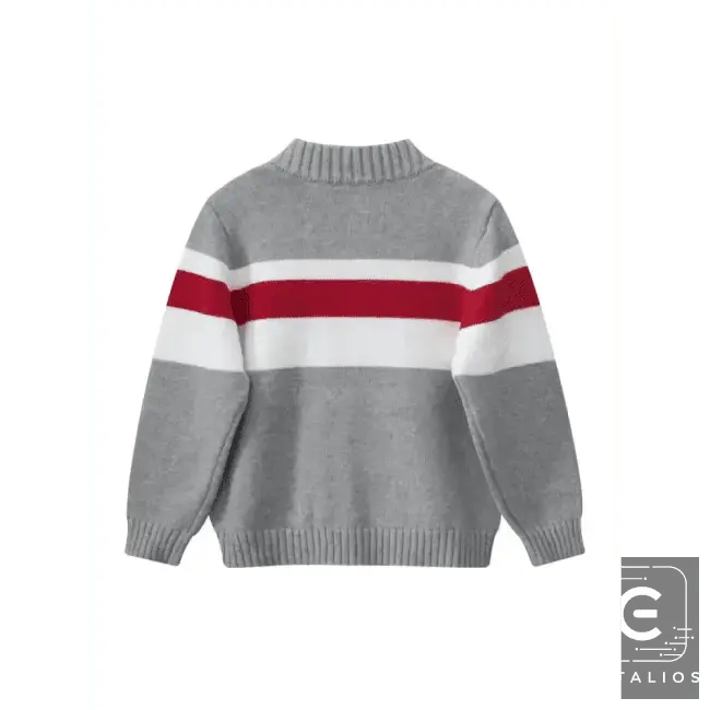 Chic Bold Striped Knit Zip-Up with Comfortable Cuffs - Estalios