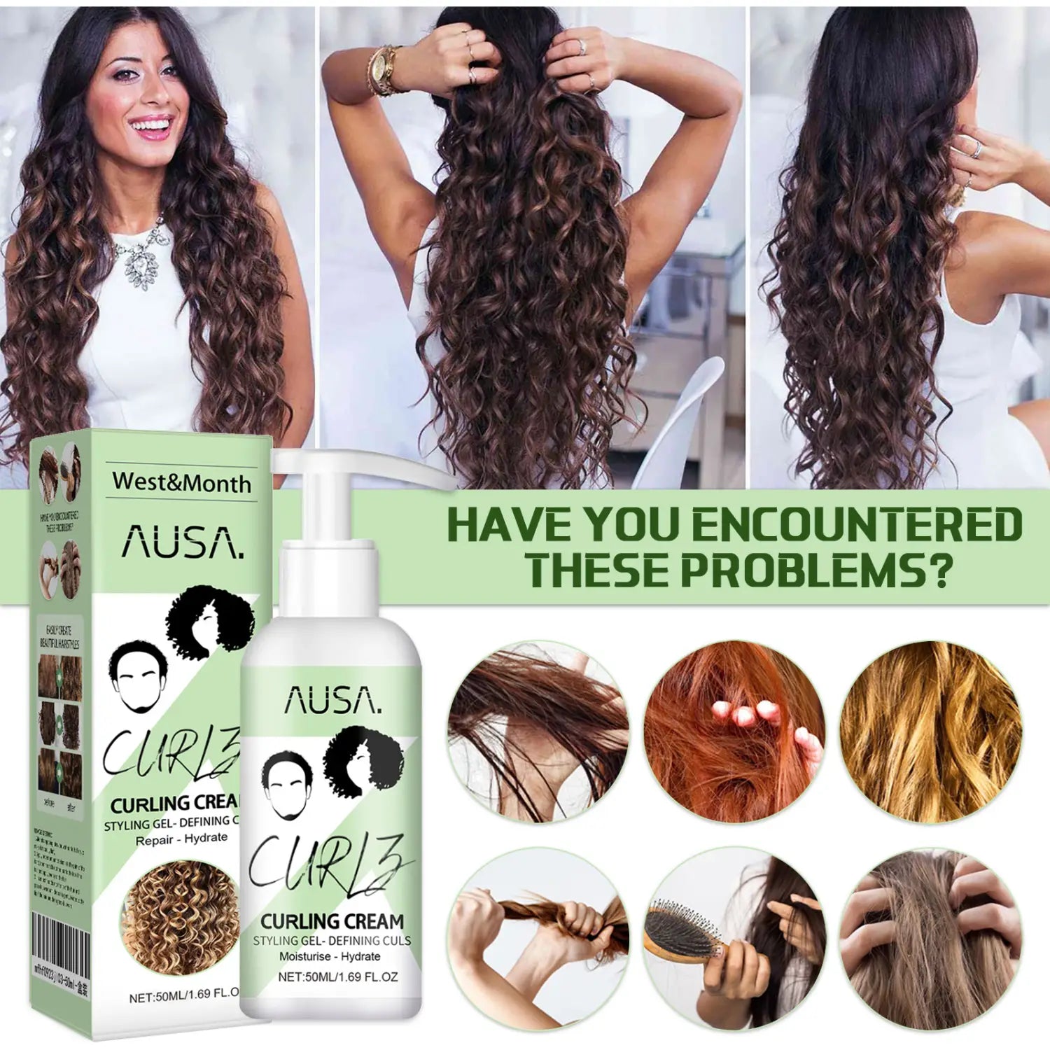 Moisturizing Curly Hair Elastin for Frizz Control and Care