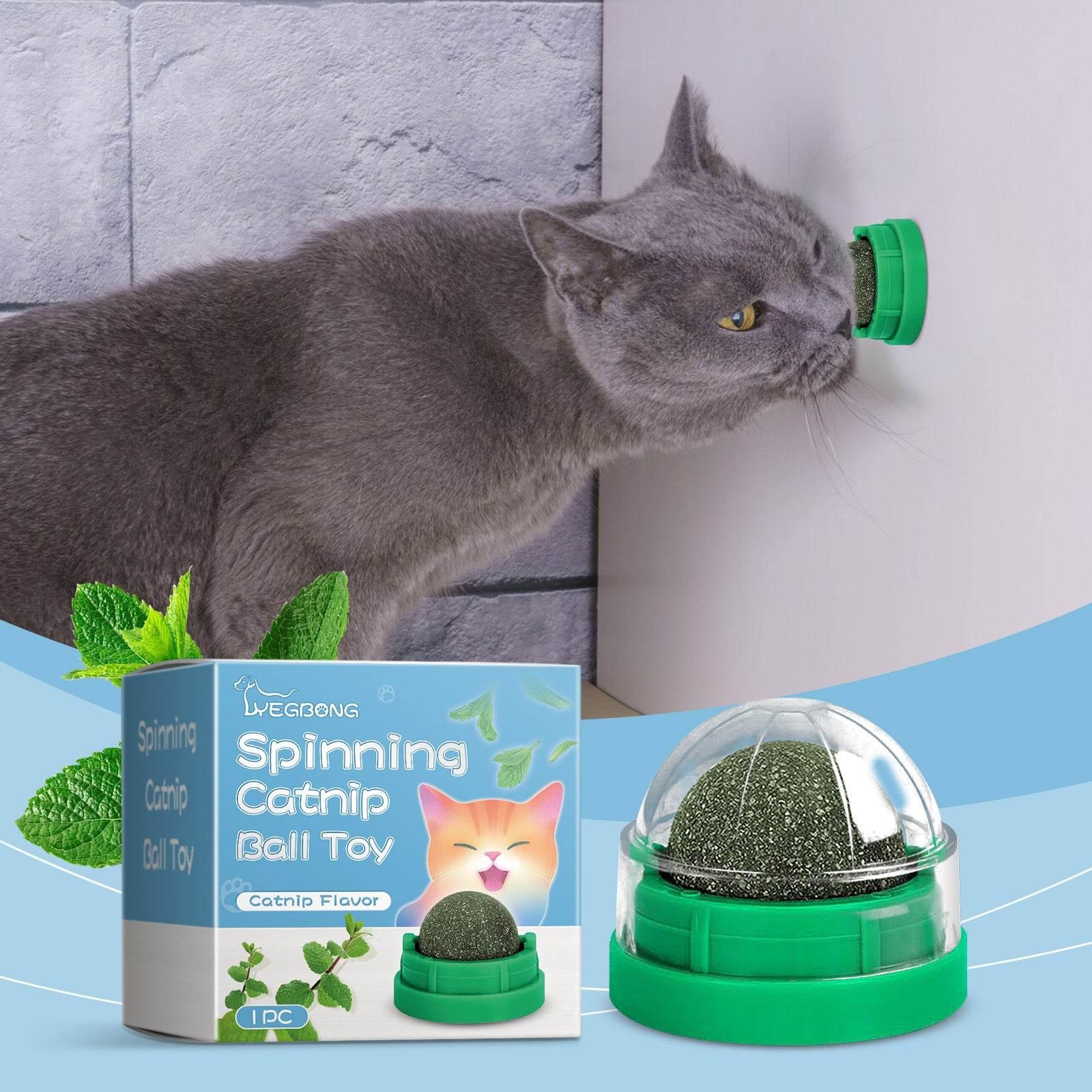Mint-Flavored Rotating Cat Ball Toy Chew Toy for Dental Care - Estalios