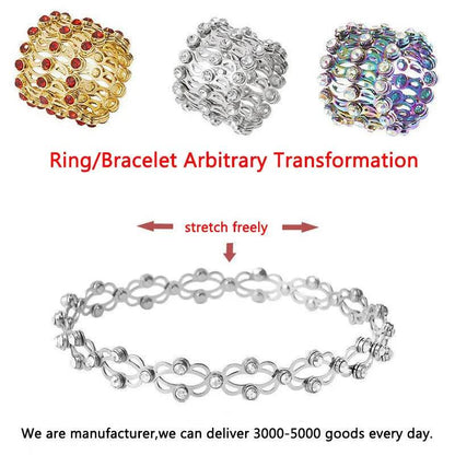 2 In 1 Creative Magic Stretchable Crystal Ring Bracelet - Estalios