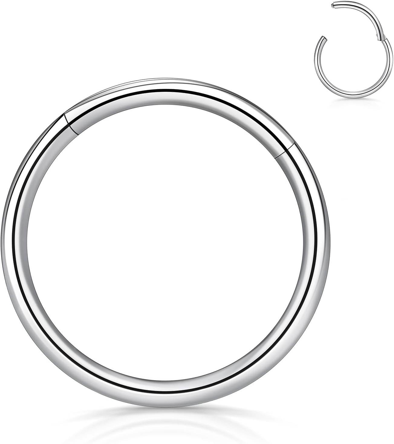 16g Steel Hoop Silver 7-1mm Nose Piercing Jewelry - Estalios