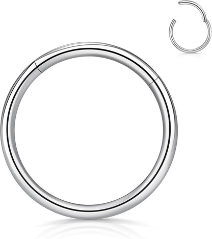 16g Steel Hoop Silver 7-1mm Nose Piercing Jewelry - Estalios