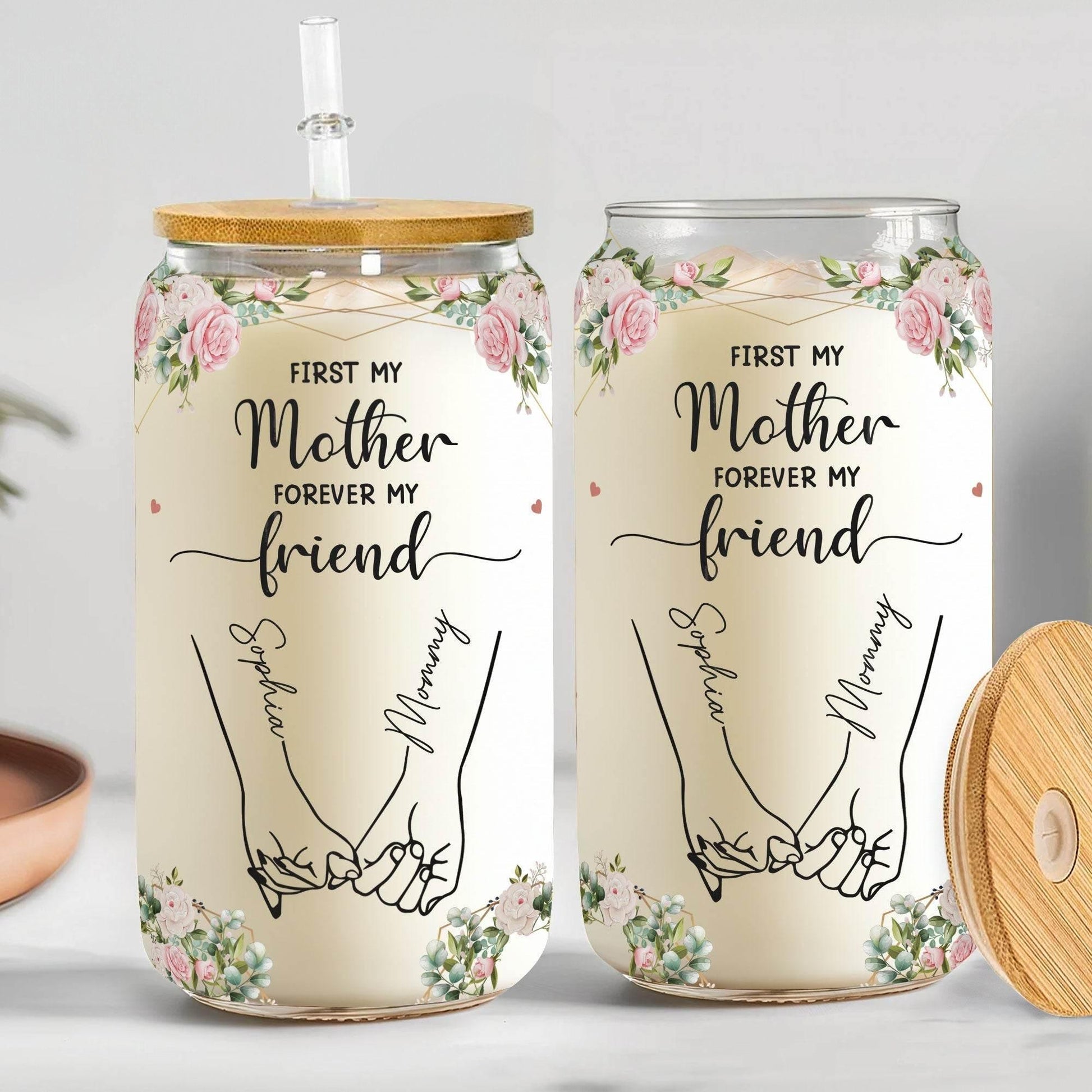 Personalized Clear Glass Cup for Mom and Daughter Gifts - Estalios