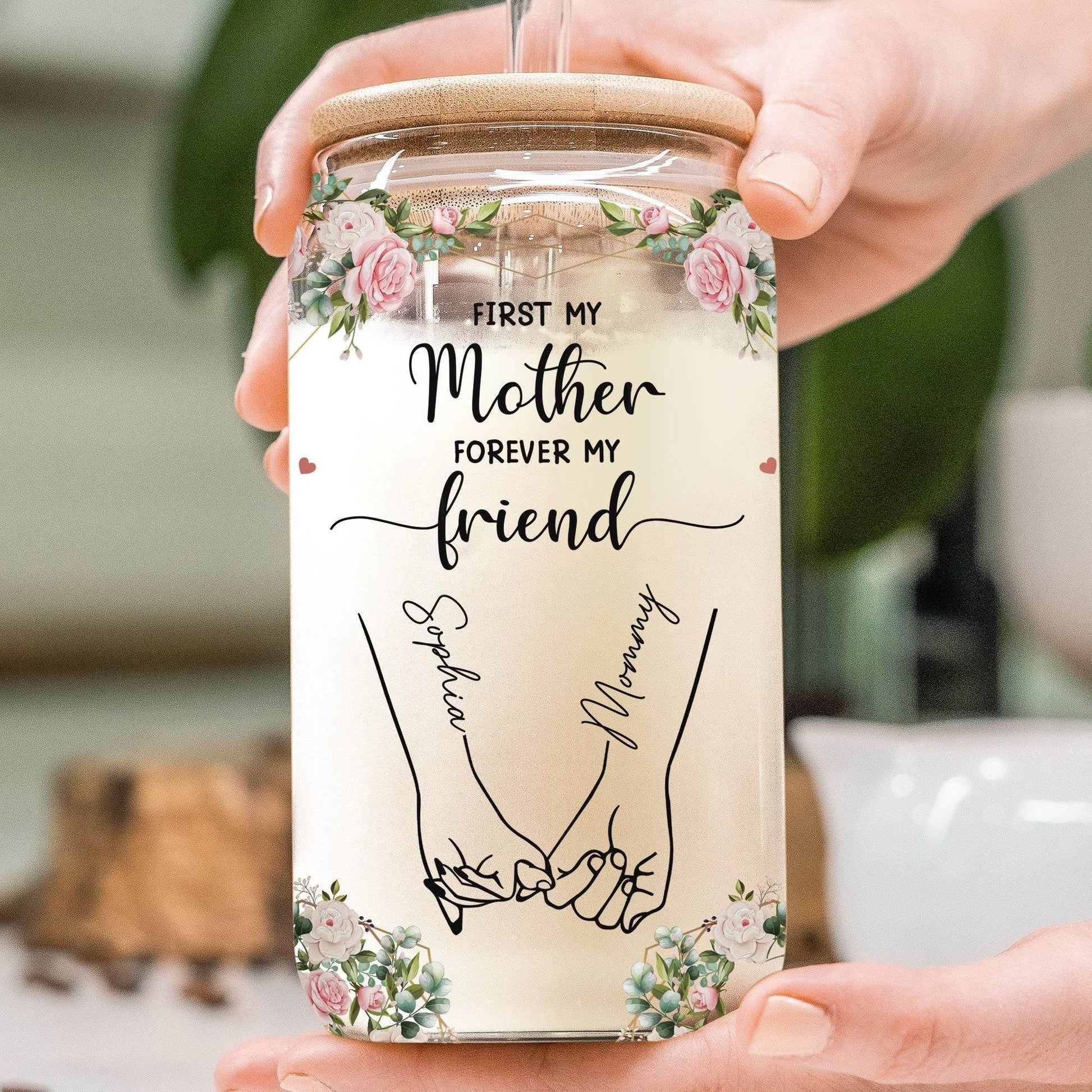 Personalized Clear Glass Cup for Mom and Daughter Gifts - Estalios