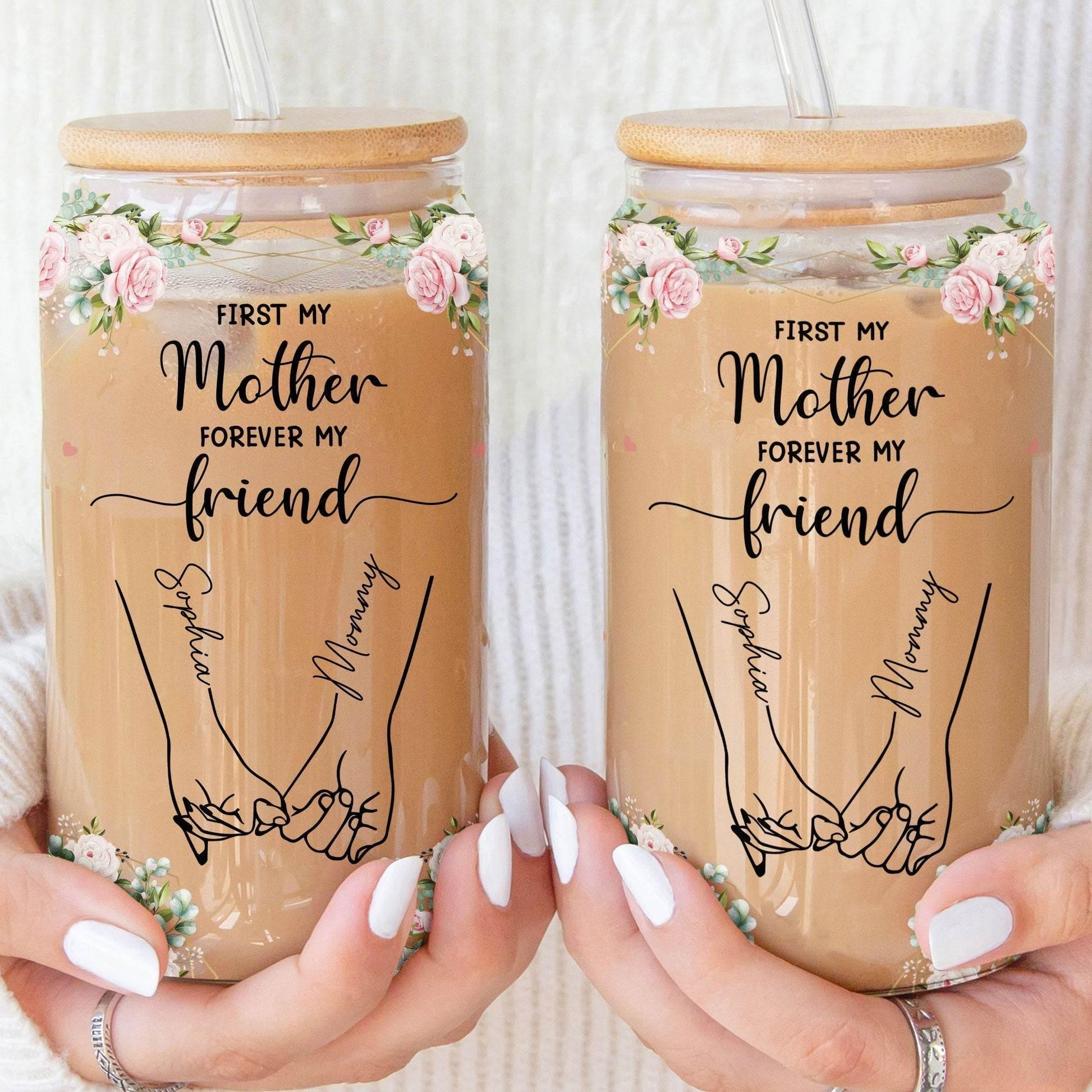 Personalized Clear Glass Cup for Mom and Daughter Gifts - Estalios