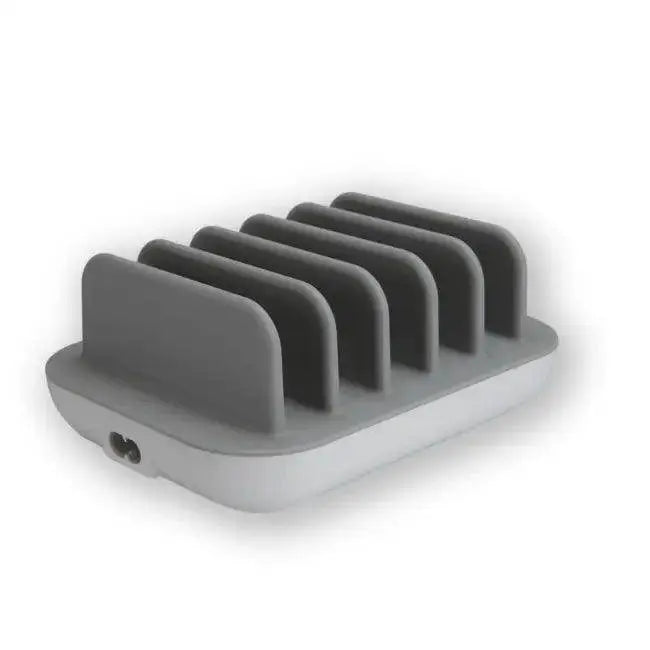 Gray and White USB Charging Station with LED Indicator for Easy Multi-Device Charging - Estalios
