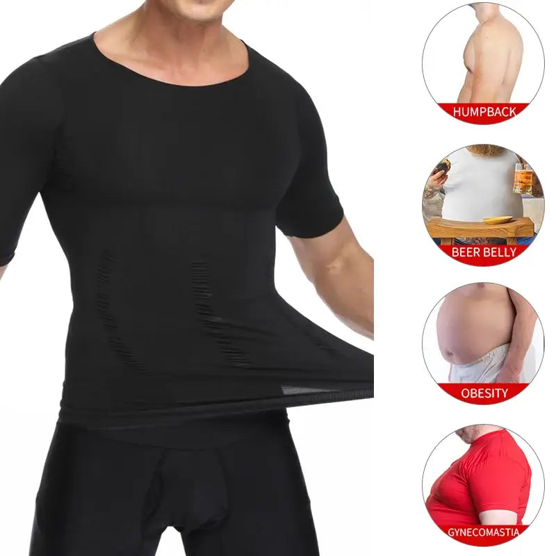 Chaleco moldeador de cuerpo adelgazante para hombres, control de abdomen y postura.