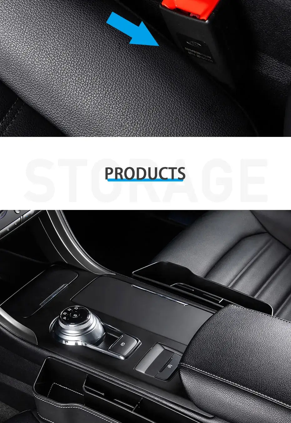 Organizador de compartimento para asiento de coche de cuero sintético con portavasos