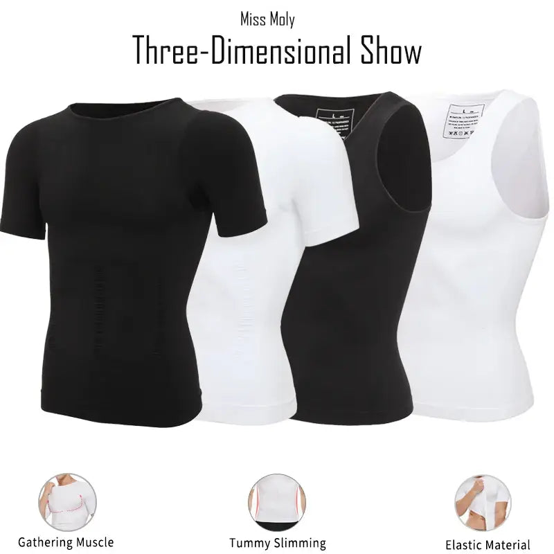 Chaleco moldeador de cuerpo adelgazante para hombres, control de abdomen y postura.