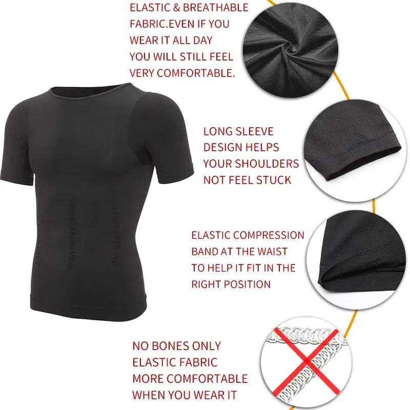 Chaleco moldeador de cuerpo adelgazante para hombres, control de abdomen y postura.
