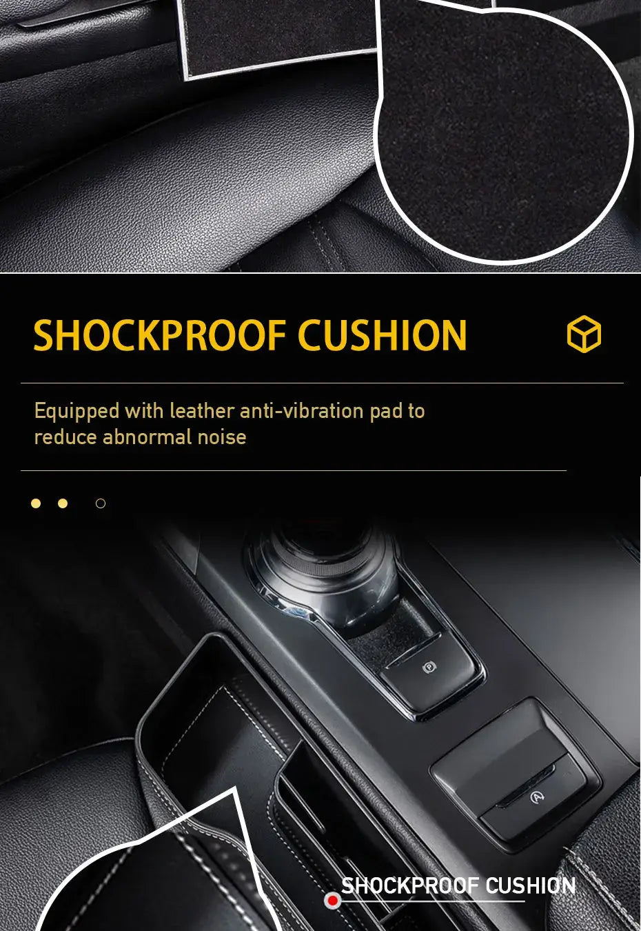 Organizador de compartimento para asiento de coche de cuero sintético con portavasos