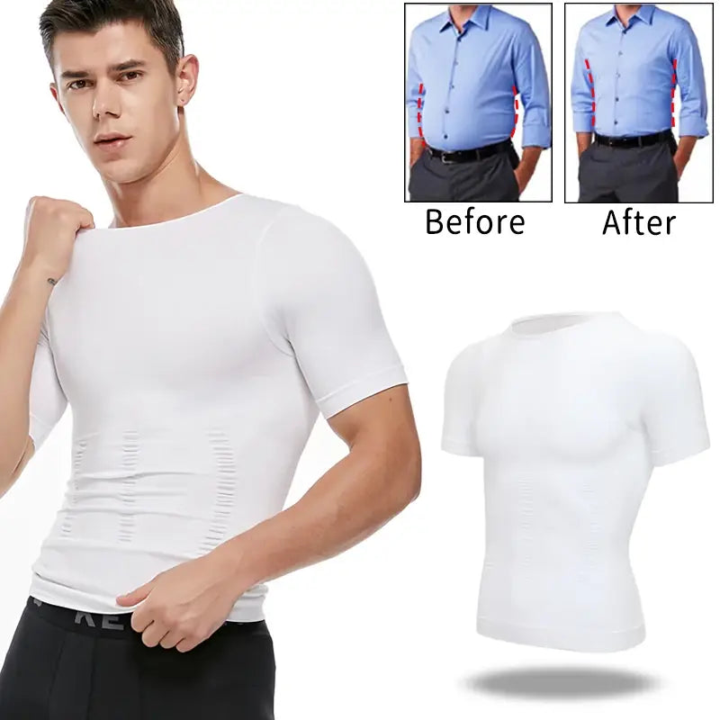 Chaleco moldeador de cuerpo adelgazante para hombres, control de abdomen y postura.