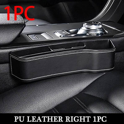 PU Leather Car Seat Gap Box Organizer with Cup Holder - Estalios
