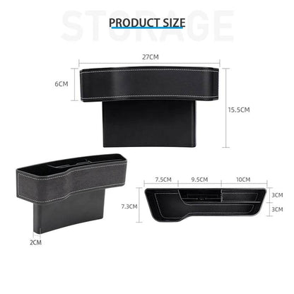 PU Leather Car Seat Gap Box Organizer with Cup Holder - Estalios