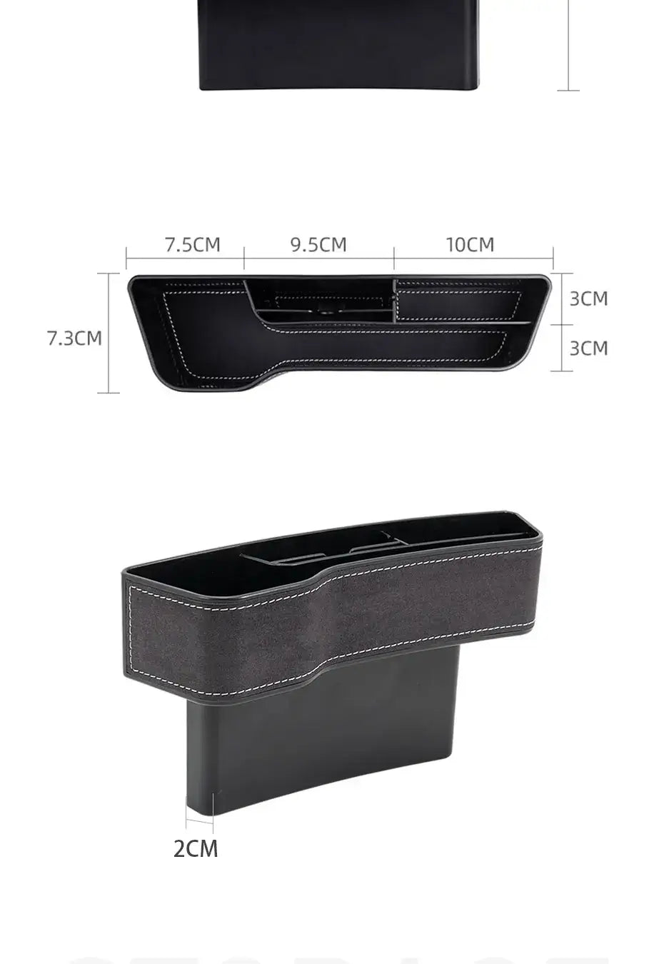 Organizador de compartimento para asiento de coche de cuero sintético con portavasos