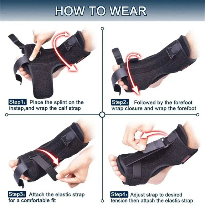 Férula nocturna ajustable para fascitis plantar y pie caído