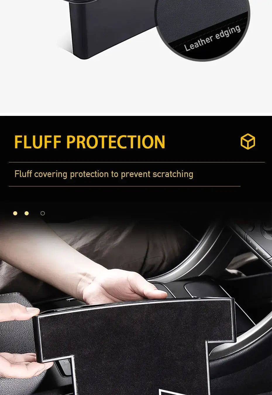 Organizador de compartimento para asiento de coche de cuero sintético con portavasos