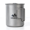 High Temp Resistant Titanium Camping Cup with Folding Handle - Estalios