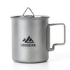 High Temp Resistant Titanium Camping Cup with Folding Handle - Estalios