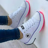 Light Green Platform Sneakers with Stylish Pattern Design - Estalios