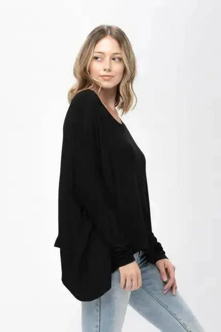 Mauve Long-Sleeved Dolman Sleeve Knit Tunic Blouse for Comfort - Estalios
