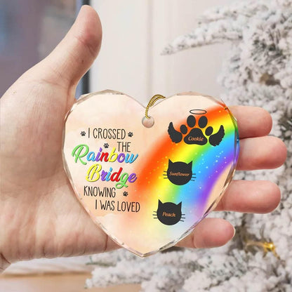 Personalized Heart-Shaped Glass Ornament for Pet Memorial - Estalios