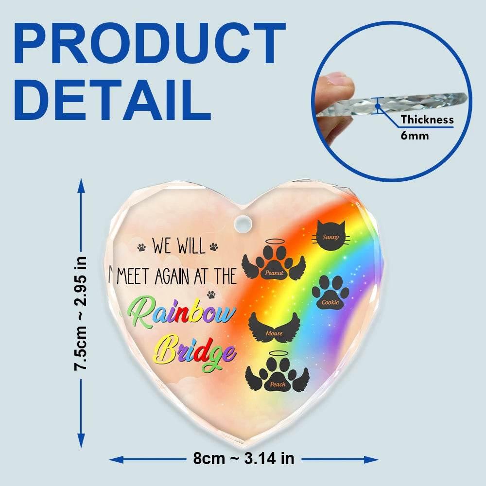 Personalized Heart-Shaped Glass Ornament for Pet Memorial - Estalios