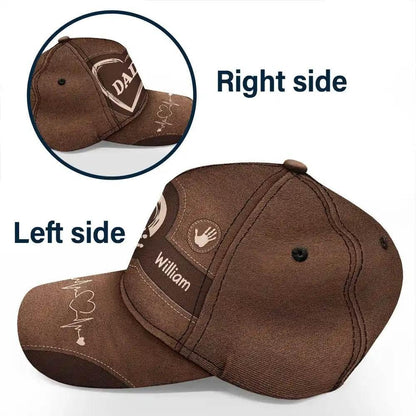 Personalized Classic Cap with Grandpa Dad Kids Handprints - Estalios