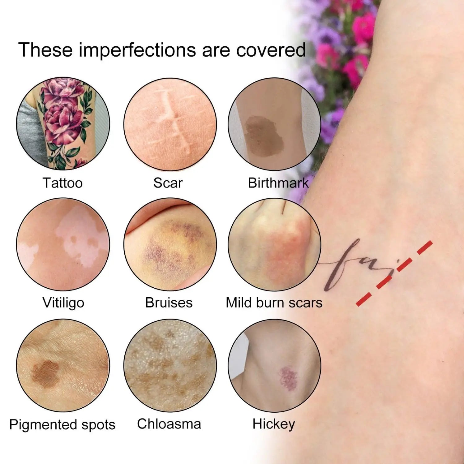 Corrector de tatuajes EELHOE, iluminador y resistente al agua