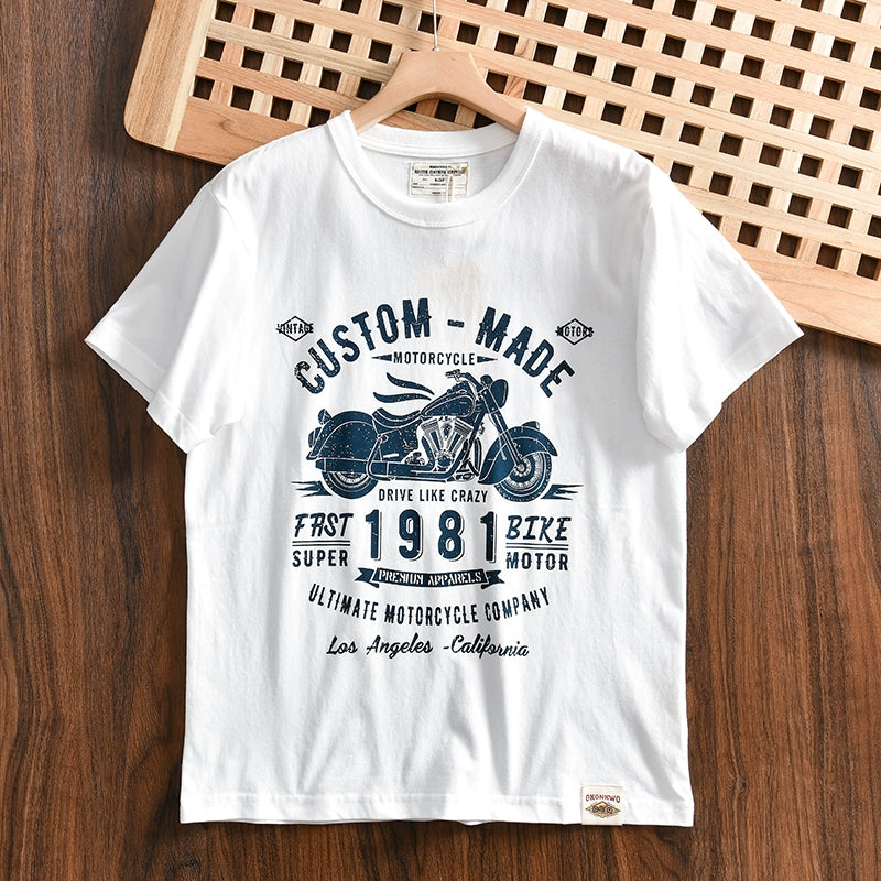 Heavy Men's Print Casual Round Neck Short Sleeve T-shirt