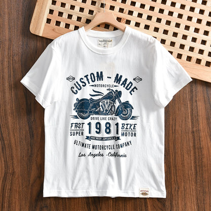 Heavy Men's Print Casual Round Neck Short Sleeve T-shirt