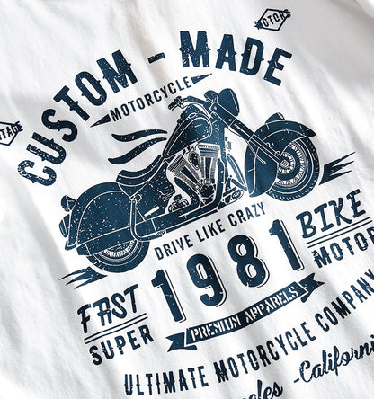 Heavy Men's Print Casual Round Neck Short Sleeve T-shirt