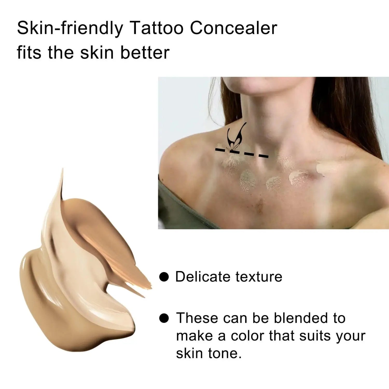 Corrector de tatuajes EELHOE, iluminador y resistente al agua