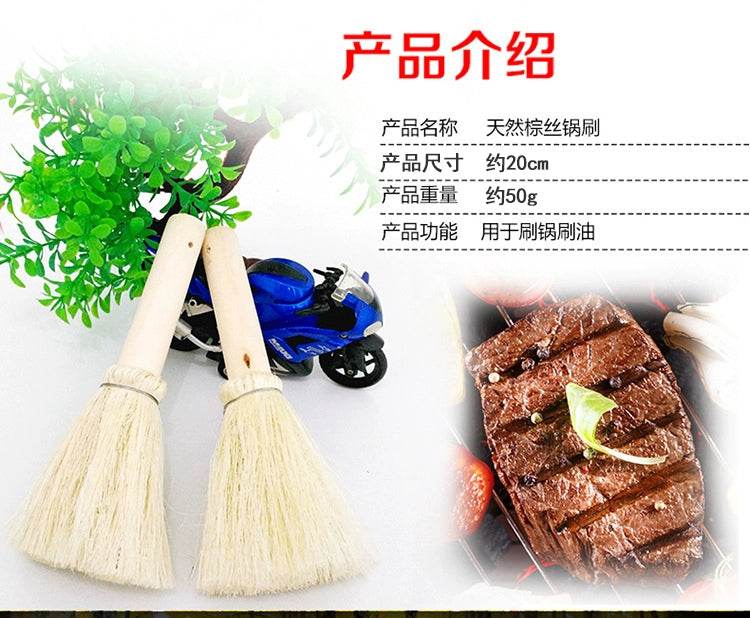 10 Pcs Palm Oil Brush Set for Wok and Bowl Cleaning - Estalios