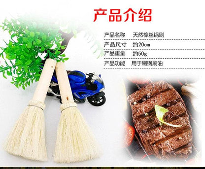 10 Pcs Palm Oil Brush Set for Wok and Bowl Cleaning - Estalios