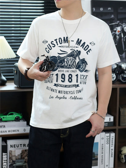 Vintage Short Sleeve Amekaji Casual Motorcycle T-Shirt