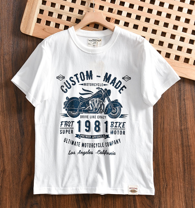 Heavy Men's Print Casual Round Neck Short Sleeve T-shirt