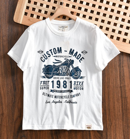 Heavy Men's Print Casual Round Neck Short Sleeve T-shirt